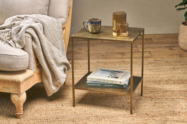 nkuku Mahi Side Table - Tables - One Size - Antique Brass