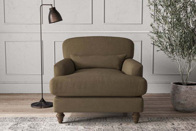 nkuku Deni Armchair - Make To Order - Brera Linen Chesnut - No Colour