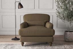 nkuku Deni Armchair - Make To Order - Brera Linen Chesnut - No Colour