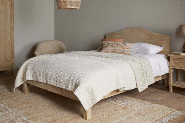 nkuku Vivan Grooved Bed - Bedroom Furniture - King - Natural