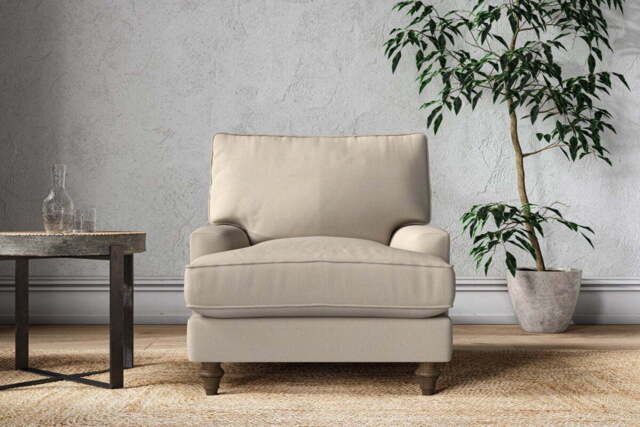 nkuku Marri Armchair - Make To Order - Recycled Cotton Stone - No Colour