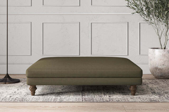 nkuku Deni Dining Footstool - Make To Order - Grand - Recycled Cotton Fatigue