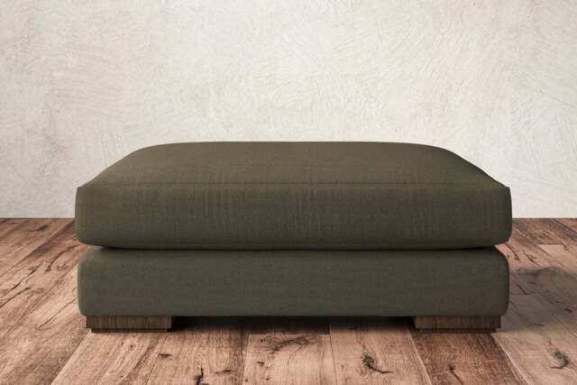 nkuku Guddu Dining Footstool - Make To Order - Grand - Recycled Cotton Moss