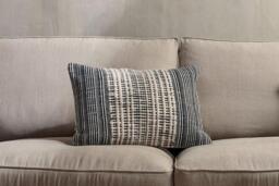 nkuku Mika Recycled Cushion Cover - Textiles - Black/Natural - 60 x 40 cm