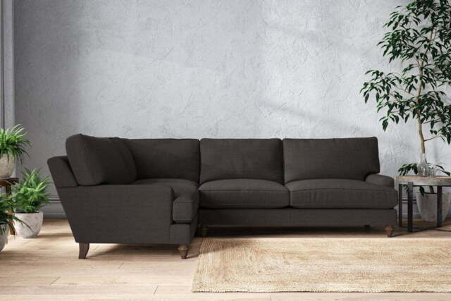 nkuku Marri Left Hand Corner Sofa - Make To Order - Grand - Brera Linen Espresso
