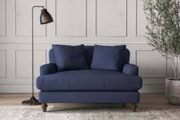 nkuku Deni Love Seat - Make To Order - Recycled Cotton Navy - No Colour