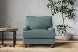 nkuku Marri Armchair - Make To Order - Recycled Cotton Teal - Recycled Cotton Airforce