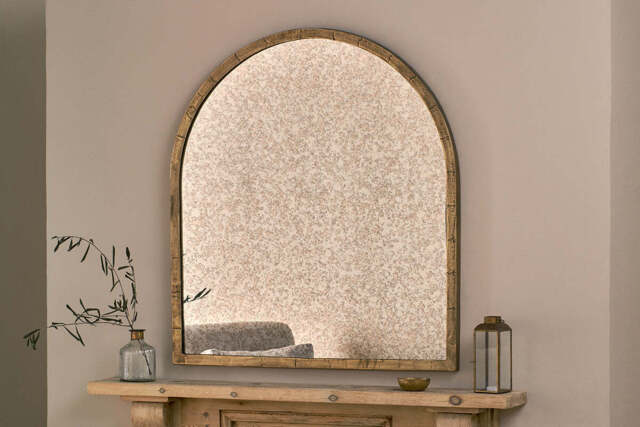 nkuku Murwara Antique Glass Arched Mirror - Mirrors - One Size - Antique Brass