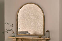 nkuku Murwara Antique Glass Arched Mirror - Mirrors - One Size - Antique Brass
