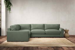 nkuku Guddu Large Left Hand Corner Sofa - Make To Order - Brera Linen Jade - No Colour