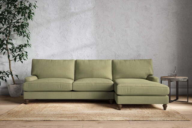 nkuku Marri Right Hand Chaise Sofa - Make To Order - Grand - Brera Linen Sage