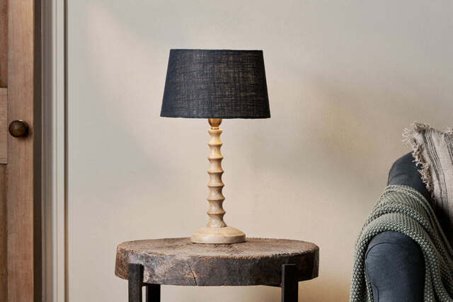 nkuku Avisa Mango Wood Bedside Table Lamp - Lamps - One Size - Natural