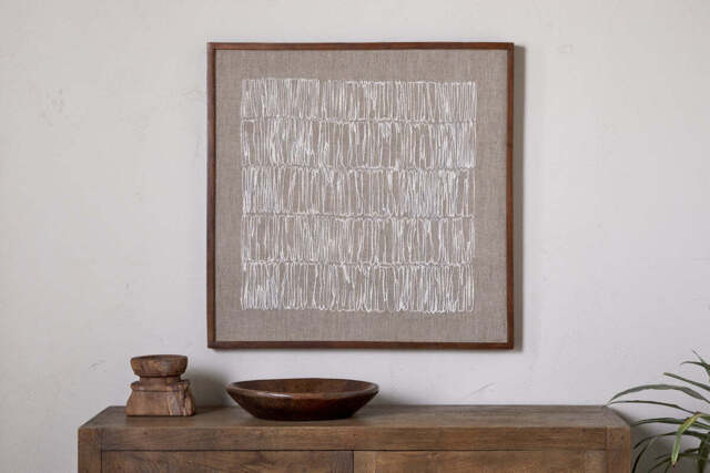 nkuku Birala Hand Stitched Wall Art - Decorative Accessories - One Size - Natural