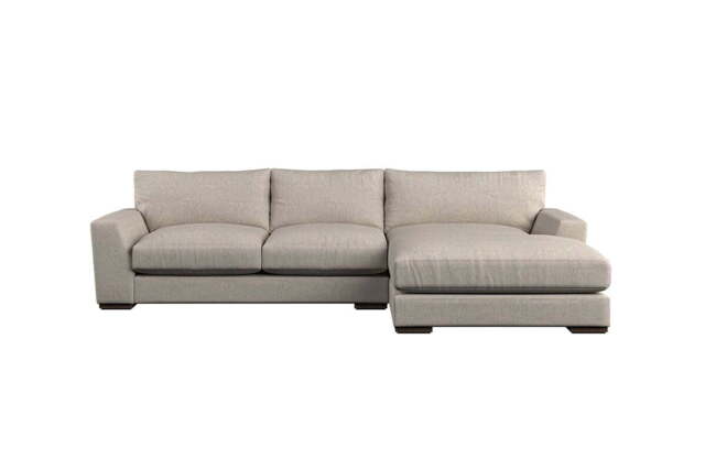 nkuku Guddu Right Hand Chaise Sofa - Make To Order - Medium - Brera Linen Natural