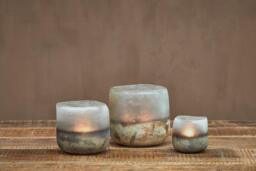 nkuku Ngolo Tealight Holder - Candles Holders & Lanterns - Medium - Aged Smoke