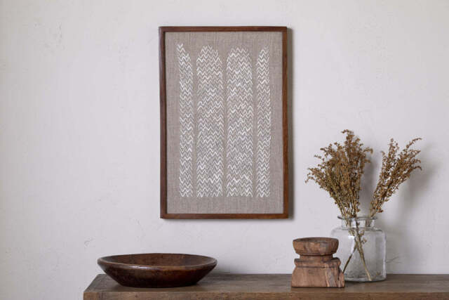 nkuku Samaya Hand Stitched Wall Art - Decorative Accessories - One Size - Natural