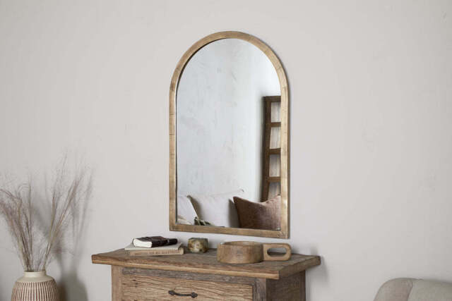 nkuku Murwara Wall Mirror - Mirrors - Large - Antique Brass