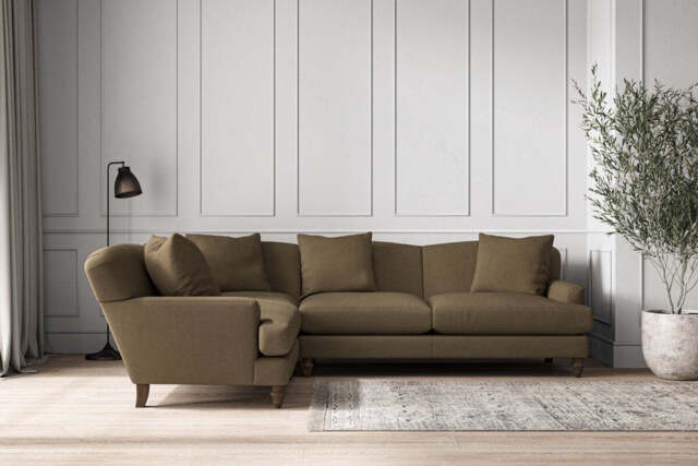 nkuku Deni Left Hand Corner Sofa - Make To Order - Super Grand - Brera Linen Chesnut