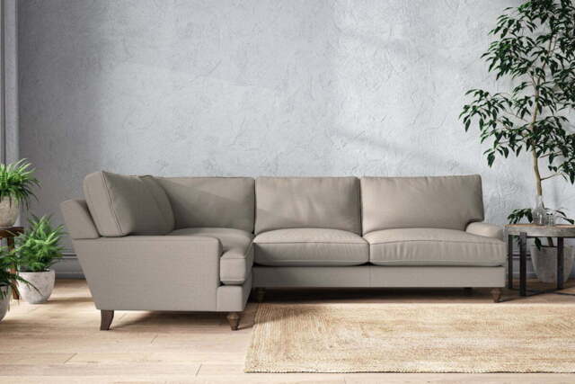 nkuku Marri Left Hand Corner Sofa - Make To Order - Grand - Recycled Cotton Flax