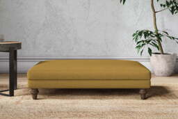nkuku Marri Large Dining Footstool - Make To Order - Recycled Cotton Ochre - No Colour