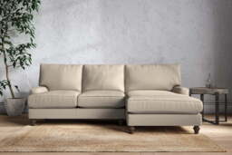 nkuku Marri Large Right Hand Chaise Sofa - Make To Order - Recycled Cotton Stone - No Colour