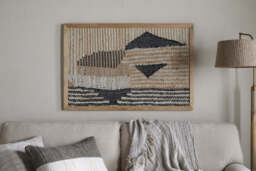 nkuku Birala Large Textured Wall Art - Decorative Accessories - One Size - Natural & Dark Blue
