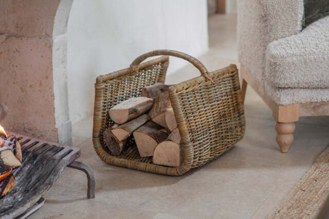 nkuku Sadra Rattan Log Basket - Storage - One Size - Natural