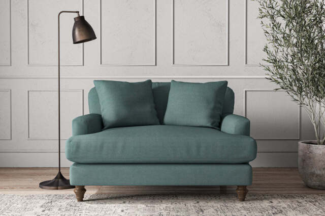 nkuku Deni Love Seat - Make To Order - One Size - Recycled Cotton Airforce