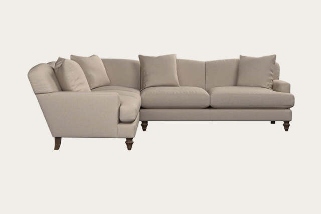 nkuku Deni Left Hand Corner Sofa - Make To Order - Super Grand - Recycled Cotton Natural