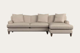 nkuku Deni Large Right Hand Chaise Sofa - Make To Order - Recycled Cotton Natural - No Colour