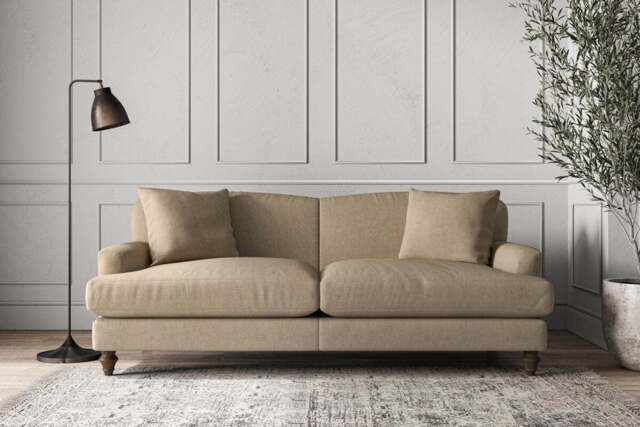 nkuku Deni Sofa - Make To Order - Large - Brera Linen Pebble