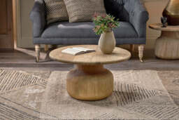 nkuku Vivan Grooved Wood Coffee Table - Tables - One Size - Natural