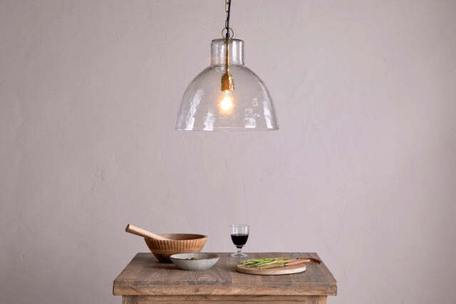 nkuku Inayah Recycled Glass Pendant - Lights - One Size - Clear