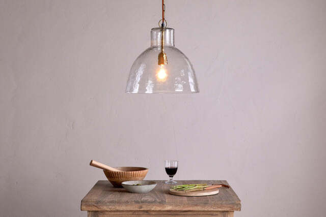 nkuku Inayah Recycled Glass Pendant - Lights - One Size - Clear