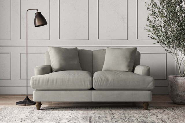 nkuku Deni Sofa - Make To Order - Small - Brera Linen Smoke