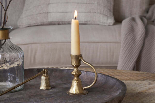 nkuku Prema Candle Holder - Candles Holders & Lanterns - One Size - Antique Brass