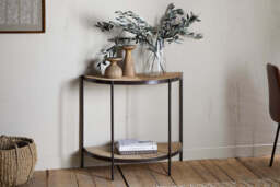nkuku Aasha Mango Wood Half Moon Console Table - Tables - One Size - Natural