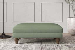 nkuku Deni Dining Footstool - Make To Order - Medium - Brera Linen Natural