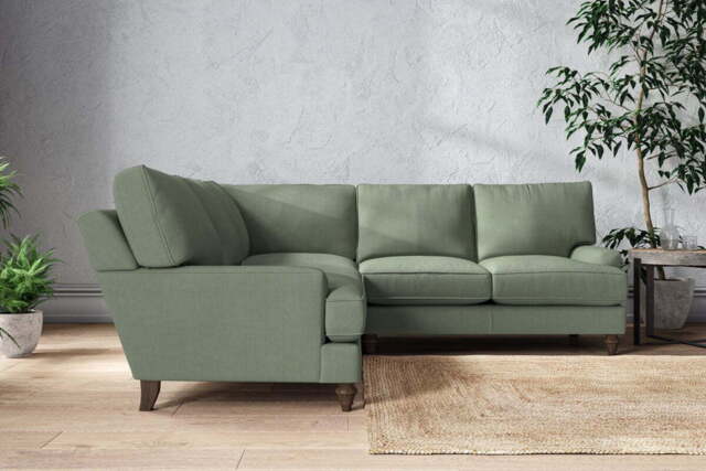 nkuku Marri Large Corner Sofa - Make To Order - Brera Linen Jade - No Colour