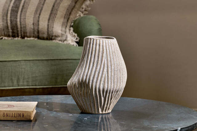nkuku Kalai Ceramic Organic Shape Vase - Decorative Accessories - Small - Natural