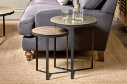 nkuku Maba Nesting Side Tables Set Of 2 - Tables - Antique Brass