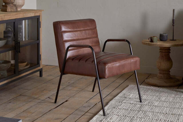 nkuku Hadithi Leather Occasional Dining Chair - Seating - One Size - Chocolate Brown