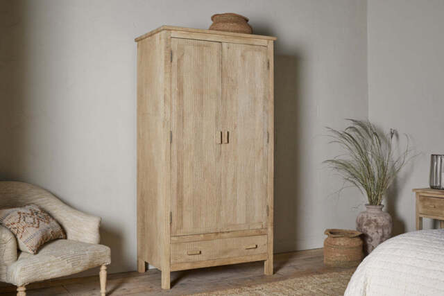nkuku Vivan Grooved Wardrobe - Bedroom Furniture - One Size - Natural
