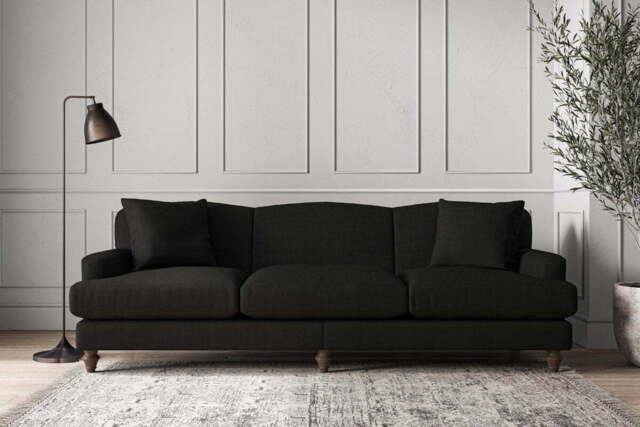 nkuku Deni Sofa - Make To Order - Super Grand - Brera Linen Charcoal