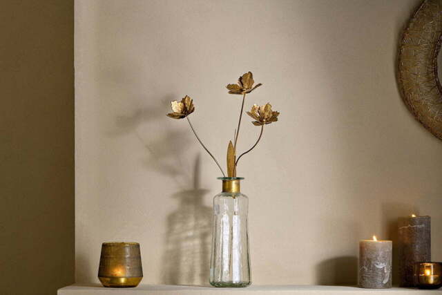 nkuku San Stem Floral - Decorative Accessories - One Size - Antique Brass