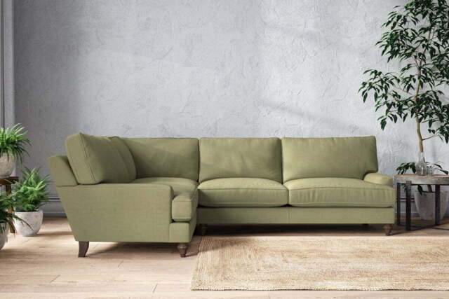 nkuku Marri Left Hand Corner Sofa - Make To Order - Grand - Brera Linen Sage