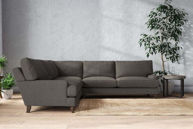 nkuku Marri Corner Sofa - Make To Order - Grand - Brera Linen Granite