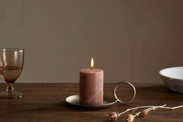 nkuku Rustic Soy Blend Mini Pillar Candle - Candles & Home Fragrance - Rust - Mini 8 x 7 cm