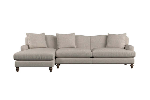 nkuku Deni Left Hand Chaise Sofa - Make To Order - Grand - Brera Linen Natural