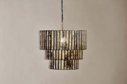 nkuku Shanaya Mottled Glass Chandelier - Lights - One Size - Antique Bronze